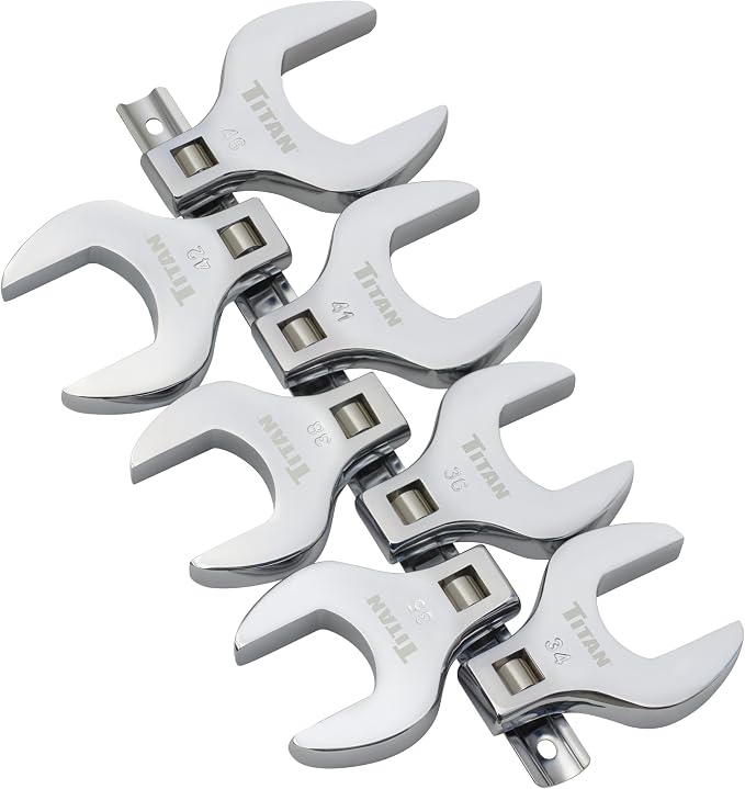 Titan 17670 7-Piece 1/2-Inch Drive Metric Jumbo Crowfoot Wrench Set