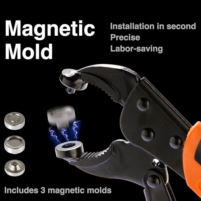 Heavy Duty Snap Fastener Tool, Snap Setter Tool Attach 10 Sets 50 pcs Boat Cover Snaps, Snap Repair Kit, Repairing Boat Covers, Canvas, Fabric, Tarps