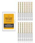 Drill Bit Set, 16Pcs 1/8" Titanium Twist Drill Bit for Sheet Metal, Wood, Plastic, Quick Change Design