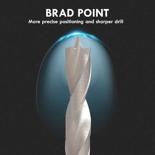 Brad Point Wood Drill Bit Set, 25Pcs Metric High Speed Steel Drill Bit Set with Double Flutes Design for Carpenter Woodworking and All Types of Wood (1mm - 13mm)