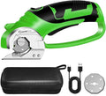 SakerPlus Cordless Electric Scissors,4V Rechargeable Cardboard Box Cutter Heavy Duty Fabric Scissor with Safety Lock & LED Light,Power Rotary Cutter for Leather Carpet Plastic Cutting,Sewing,Crafting