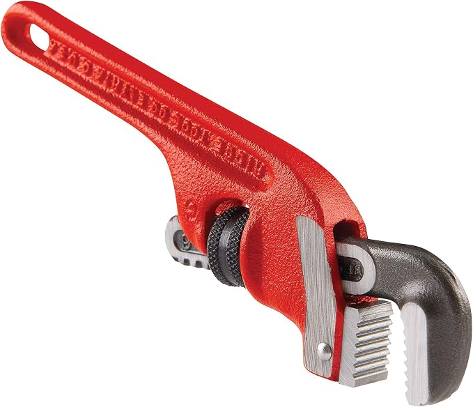 RIDGID 31050 E-6 End Pipe Wrench, 6-inch Plumbing Wrench,Red,Small