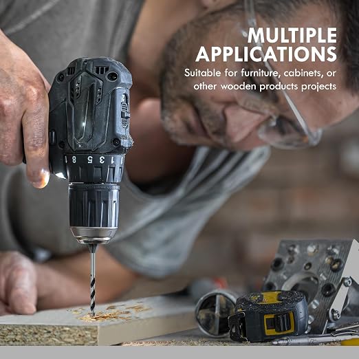 Brad Point Wood Drill Bit Set, 16Pcs 12 Inch Extra Long Drill Bit Set with Double Flutes Design for Carpenter Woodworking and All Types of Wood (7/64" - 5/8")