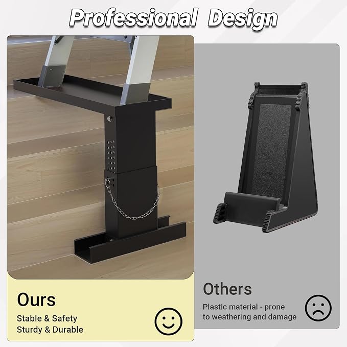 Ladder Extender Pro, Ladder Stabilizer High Strength, Ladder Leveler 13.4”-19” Adjustable Height Range for Single and Extension Ladders
