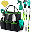 Heavy Duty Gardening Tools - Gardening Gifts for Women, Men, Mom, Dad - Durable, Ergonomic Garden Tools Set (Green)