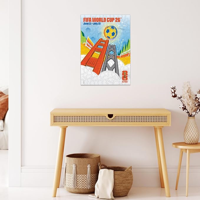 FIFA World Cup 2026 City Puzzle San Francisco Poster - Wooden Puzzles, 200 Pieces Unique Shape Puzzle, 5MM Thick, Creative Collectible Gift for Fans, Officially Licensed Product, 9.3x11.8''