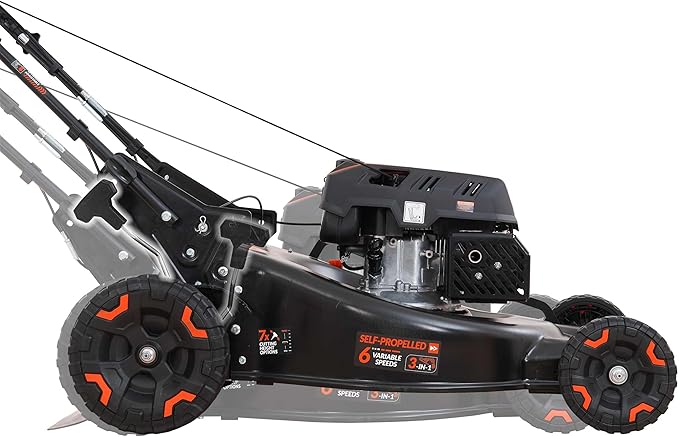24 in. 201 cc Select PACE 6 Speed CVT High Wheel RWD 3-in-1 Gas Walk Behind Self-Propelled Lawn Mower W/Recoil Start