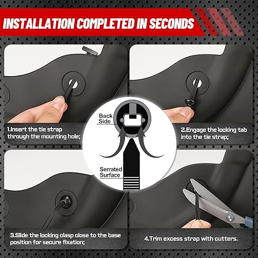 300Pcs Nylon Universal Cable Tie Buckle for Car，Self-Locking T Rivet Auto Cable Tie Kit | Multifunctional Fastener Tool with Grip for Car Bumper, Fender Liner, Door Panel