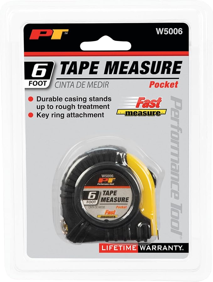 Performance Tool 6' Mini Tape Measure - W5006