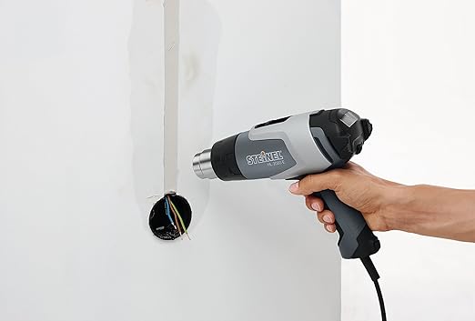 Steinel - 110025597 HL 2020 E Professional Heat Gun, LCD-Display, 1600 W, hot air Gun for Welding tarpaulins, Window tinting, Variable Temperature and Airflow, fits 1.34" Standard nozzles