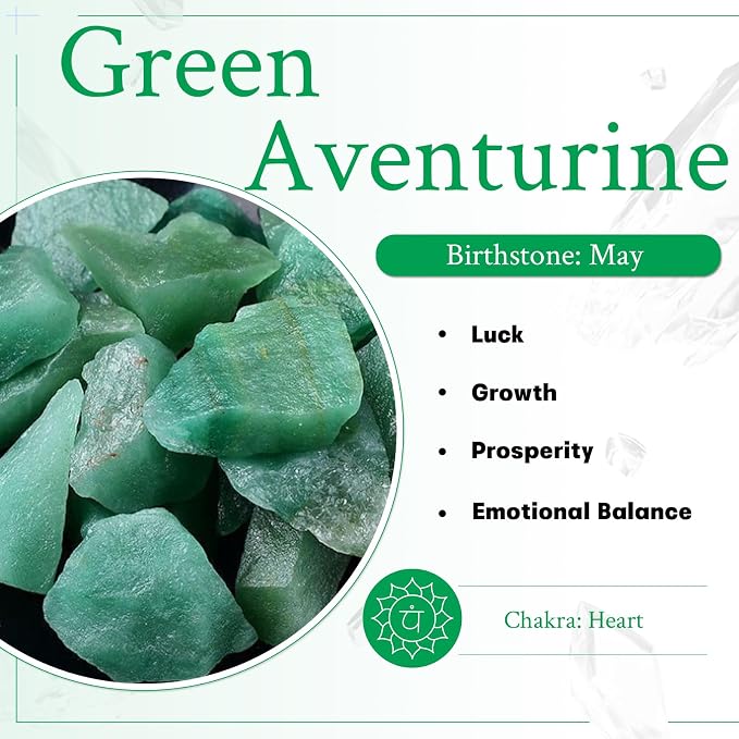 mookaitedecor 7 PCS Green Aventurine Crystal Polyhedral DND Dice Set, Polished Tumbled Stones Dices for RPG MTG Table Games Home Decoration