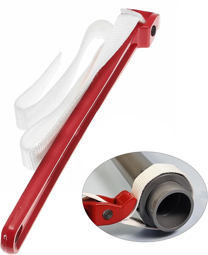 Strap Wrench, Adjustable Nylon Strap Wrench for Plumbing and Pipes, Small Pipes, Water Filter, Oil Filter, Etc. Strap Wrenches 18 inch aluminum handle is more labor saving.