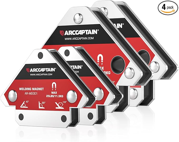 ARCCAPTAIN Welding Magnets 25LB&55LB 4Pcs Welding Magnet Set, Magnetic Welding Holder, Holding Power Welding Accessories