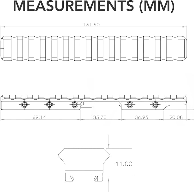 G-Sight CZ 457 Picatinny Scope Base 0 MOA Rail 7075 Aluminum CNC Machined for CZ457, Includes Built-in Screws, Spare Screw and Torx Wrench