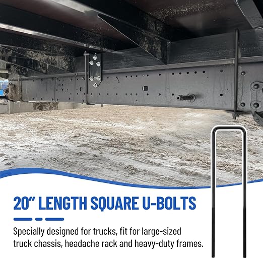 20 Inch Square Bend U-Bolt Kit for Truck Chassis
