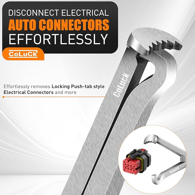 Electrical Disconnect Pliers 37960, Electrical Connector Separator 13120, 8in Automotive Tools Electrical Connector Pliers, Automotive Tools for Push Tab Style Plugs (2-Piece Set)