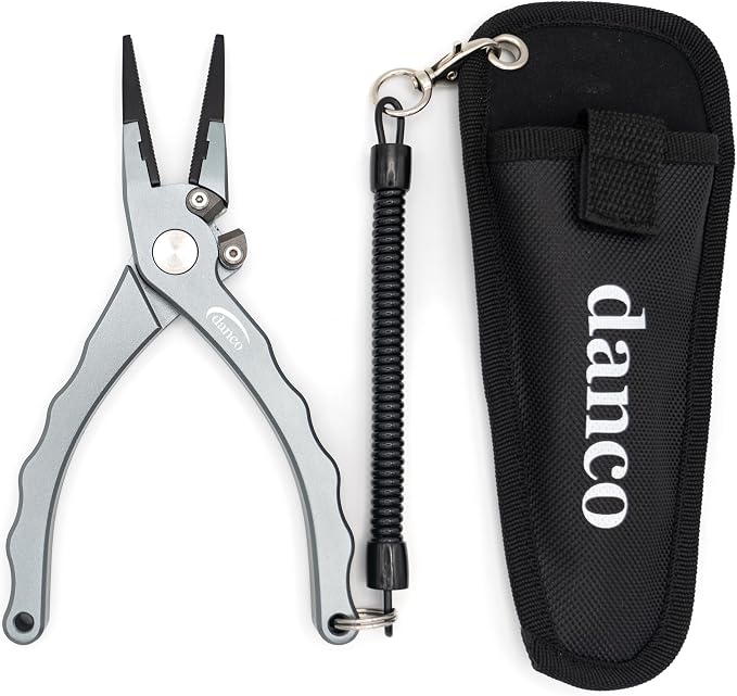 Gambler danco Aluminum Fishing Pliers and Fillet Knife Set, 7.5 Inch Pliers with Tungsten Carbide Cutters, 7 Inch Knife