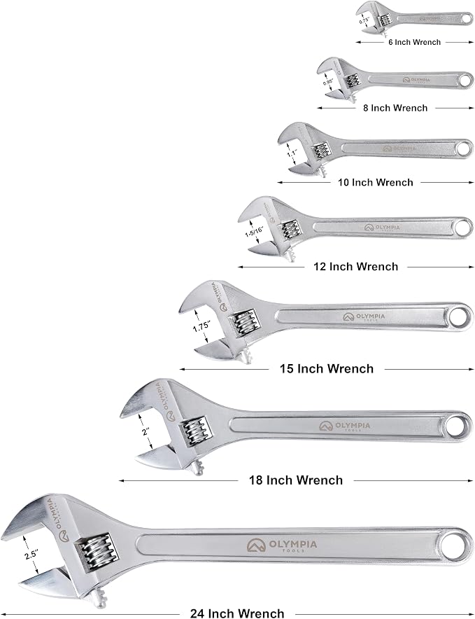 Olympia Tools 01-012 12" Adjustable Wrench