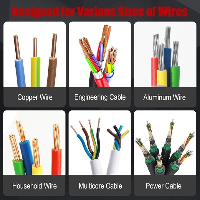 Wire Stripper Machine Gauge Wire 3-17mm, Manual & Electric Drill Compatible Copper Wire Stripping Tool with 6 Channels 5 Blades, Scrap Wire Stripping Machine for Efficient Cable Stripping