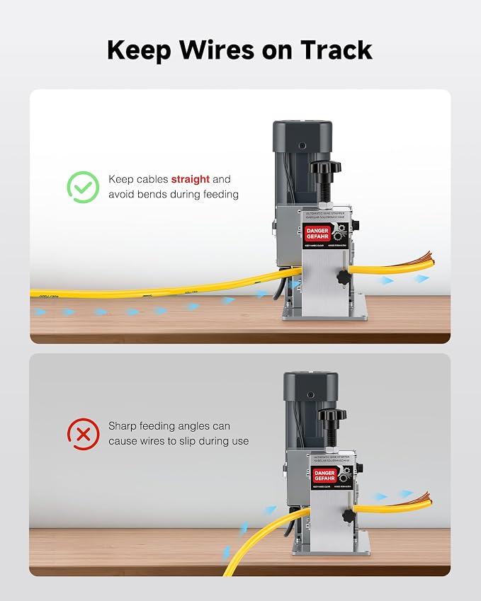 CREWORKS 250W Electric Wire Stripper Machine, Electric Wire Stripping Machine with Adjustable Speed for 0.06-1.18 in. Cables, Wire Stripper Tool for 1.5 to 30 mm Scrap Copper Cable Wire Recycling
