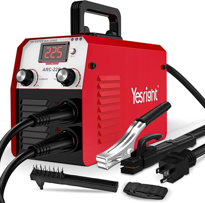 225A Welding Machine 110V/220V Portable Stick Welder with Synergic Control, Small Welder Machine with Hot Start Arc force for Home DIY Handicrafts Maintenance
