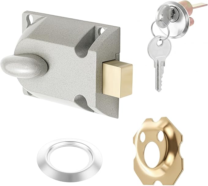 MorningRo A Set Garage Door Locks Set with Keys Twist Deadbolt Locks | Center Mount Design, Diecast Aluminum Cylinder, Twist Knob Locks, Secure Deadbolt for Garage Door Security