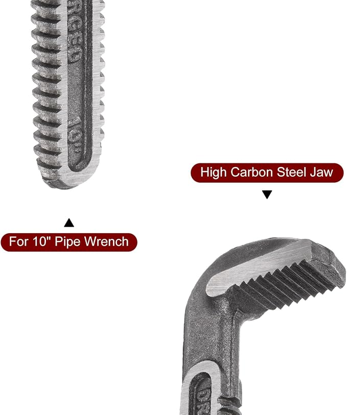 HARFINGTON Pipe Wrench Hook Jaw 10" Plumbing Wrench Replacement Jaws Carbon Steel for 10" Adjustable Wrench