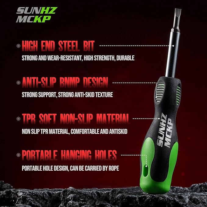 SUNHZMCKP 8 in 1 Screwdriver, Portable multi-purpose screwdriver set，High-Strength Bits, Phillips, Slotted, Torx，Suitable for outdoor and daily repair tools,Practical hand tools