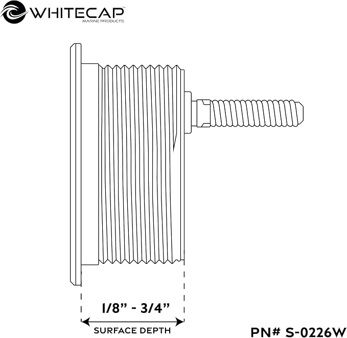 Whitecap T-Handle Latch - Chrome Plated Zamac/White Nylon - Locking - Freshwater Use Only | White nylon components, marine cabinet and furniture hardware, designed for freshwater boat use only
