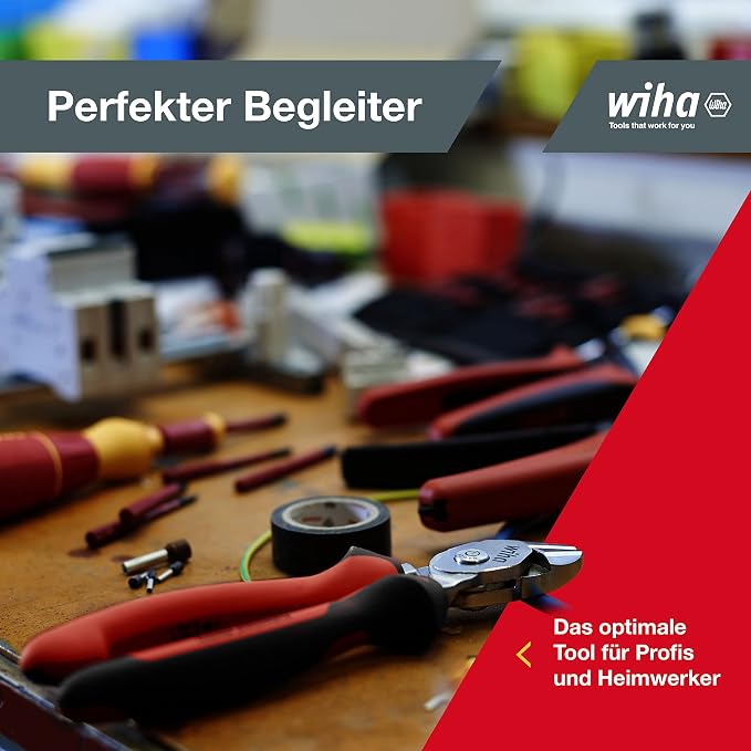 Wiha BiCut Professional - pliers (Diagonal-cutting pliers, Steel, Black/Red)