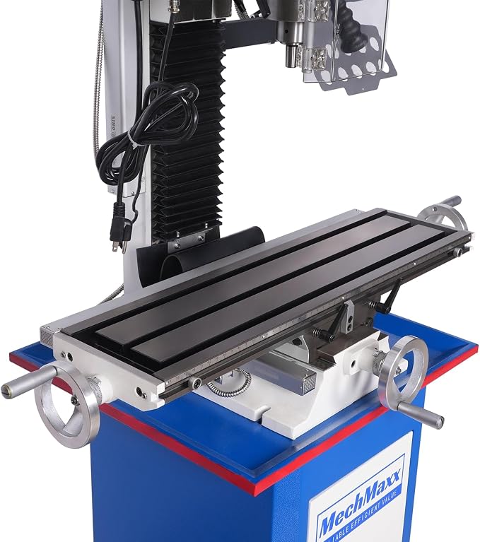 Mechmaxx 1.5HP 7''x 27-1/2''Benchtop Mini Mill Drill Machine, Variable Speed, R8 Spindle, Brushless Motor, 110V, Compact Milling Drilling Tool for Garage Shop, DIY Metalworking without Stand, VM25LD