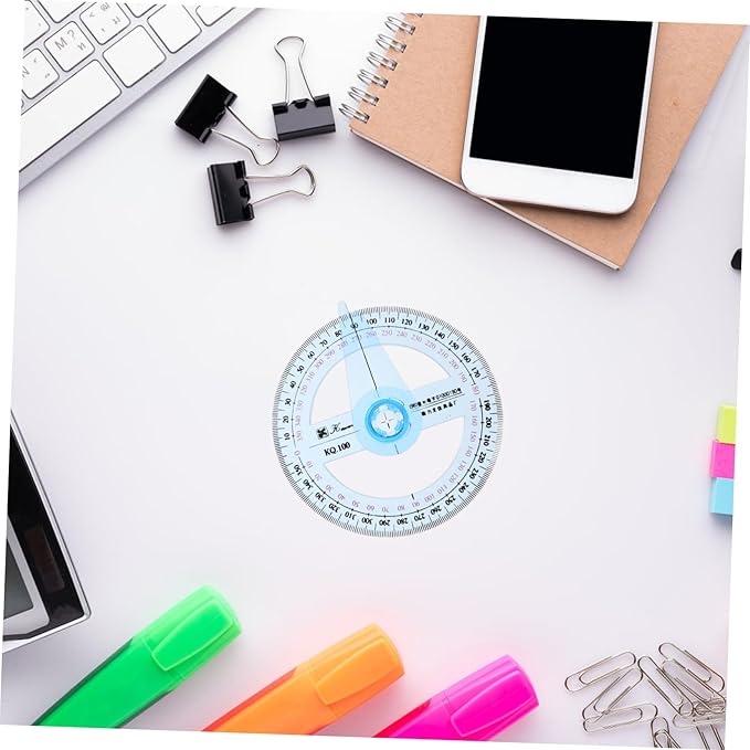 2Pcs Circle Protractor Drafting Tools Protractor Measuring Tool 360-degree Math Geometry Set for Classroom