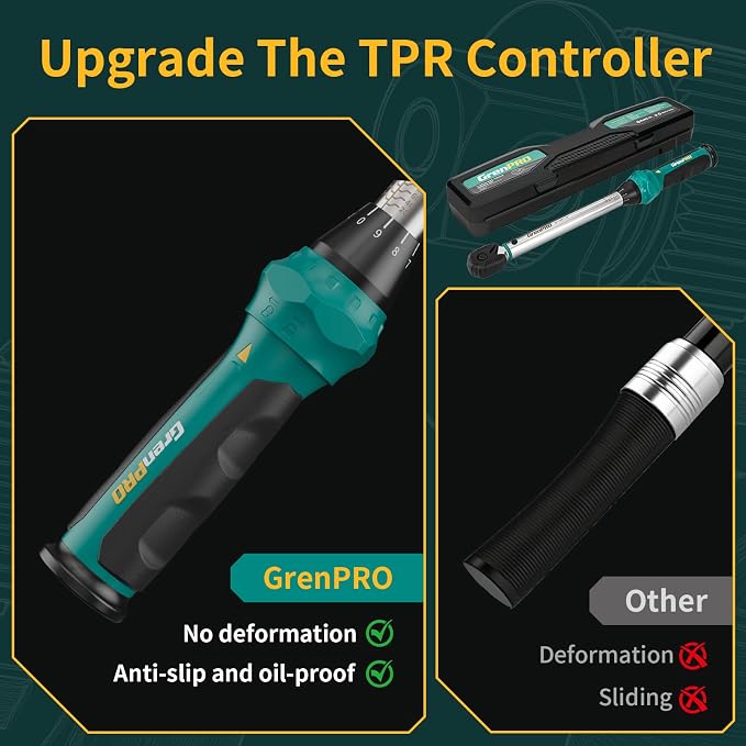 GRENPRO 1/2" Drive Click Torque Wrench 25-250 Ft.Lb – Dual-Direction Adjustable with Dual Range Scales, 72-Tooth Precision Ratchet, ±3% Accuracy – for Bike, Motorcycle, Car Repair & DIY Maintenance