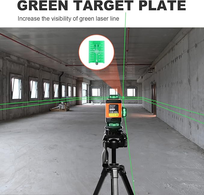 DOVOH 4x360° Laser Level 360 Self Leveling, 16 Line Laser Leveler for Construction Floor Tiling and Ceiling Rechargeable Green Beam 4D Plane Magnetic Bracket Included, K4-360G