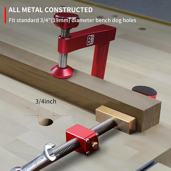 Bench Dogs Clamp Set for 3/4 Inch (19mm) Workbench Dog Holes, 8 Pack