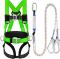 TT TRSMIMA Safety Harness Fall Protection Kit: Roofing Harness for Work | Men Construction Climbing Fall Arrest Safety Harnesses with Shock Absorbing Lanyard Rebar Hook Waist Pad