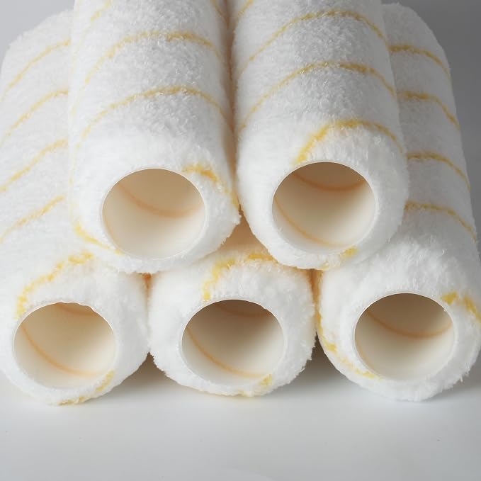 Bates- Paint Roller Covers, 9", Yellow Stripes, 8 Pack, Covers for Paint Rollers 9 Inch, 9 Inch Paint Roller Covers, Paint Roller Cover, Paint Roller Covers 9 Inch, Large Paint Roller Covers