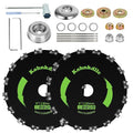 2 Pack 9“ x 20T Carbon Steel Chainsaw Brush Cutter Blade for Weedeater +4 Round Files + 2 Set Adapter Kits for Cutter, Trimmer, Weed Eater