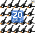 20 Pack 6 inch Plastic Spring Clamps, Black Heavy Duty Clips, Backdrop Clips, Plastic Clamps for Crafts, Backdrop Stand, Woodworking, Photography