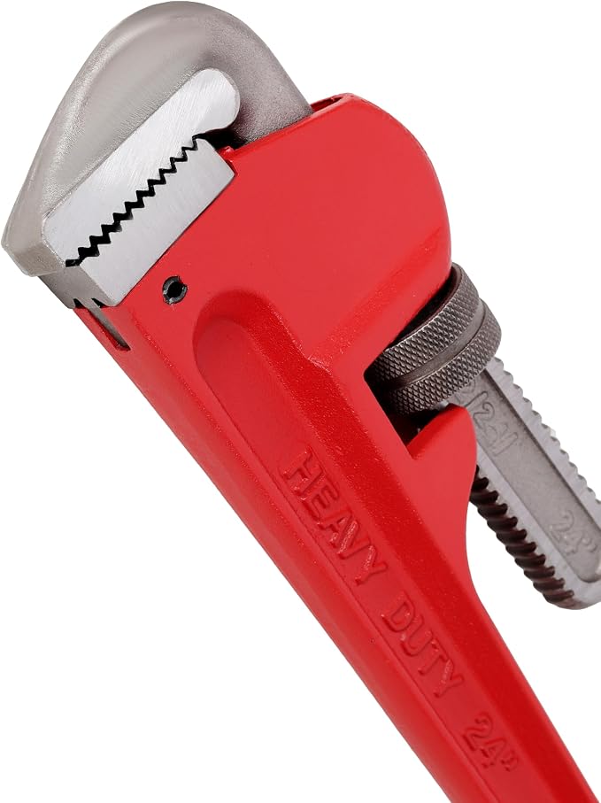 24-inch Pipe Wrench,Heavy-Duty Adjustable Straight Pipe Wrench,Reliable & Durable Cast Steel for Long-Lasting Pipe Maintenance