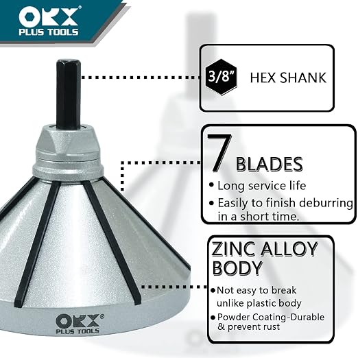 ORXPLUS TOOLS 2 in 1 Inner-Outer Deburring Tool for PVC, CPVC, PP, PE, PEX, ABS, Copper, Aluminum and Plumbing Tool with OD 1-1/8" to 3-1/4" ID 1-1/16"to 3-3/8"