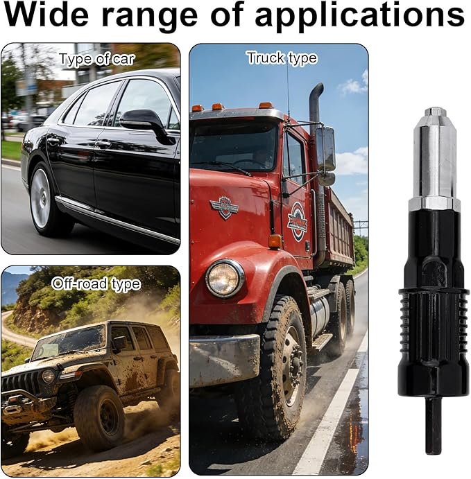 Penitue Pop Rivet Gun Adapter Kit, Premium Automotive Cordless Electric Drill Riveter Gun Adapter Attachment Tool Accessories Easy Installation Suitable for SUV Truck and Car