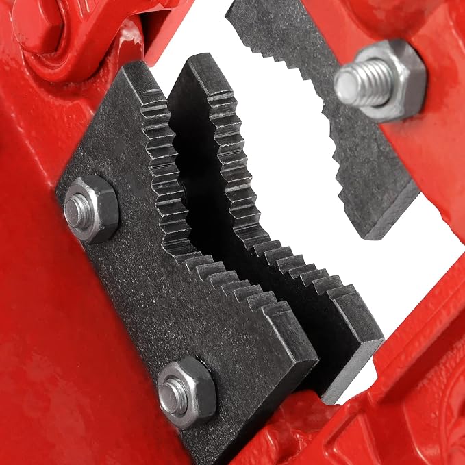 2 Pack Forged Pipe Vise, 0.4-2.4 Inches(10-60mm) Pipe Vice Bench Vise, Heavy Duty Cast Iron Pipe Vise for Plumbers, Mechanic, Red