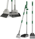 FUSBUNTY Pooper Scooper, Long Handle Dog Pooper Scooper, Heavy Duty Stainless Steel Rake with Tray & Spade Set for Pet Waste Removal, for Grass, Dirt or Gravel - Green