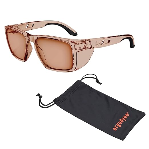 Ergodyne Skullerz SIXTEN Safety Glasses with Side Shields, Anti Fog + Anti Scratch, ANSI z87.1 with Protective Microfiber Bag