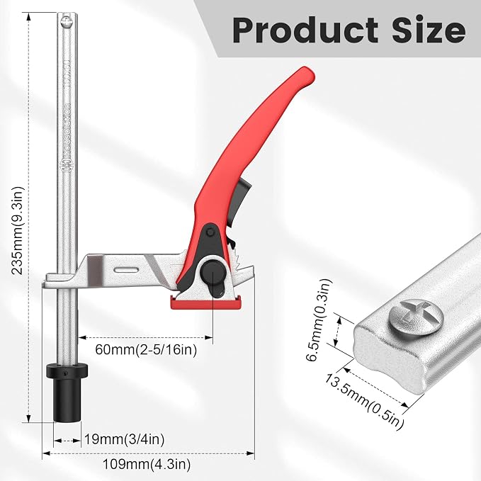 Housolution Bench Dog Clamp, 3/4 inch Dog Holes Workbench Clamp | Adjustable MFT Table Hold Down Quick Fixed Clip, Workbench Accessories for Wood Carving Routing Sanding, 2 Pack