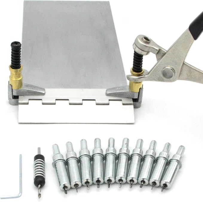 3/32" Mini Cleco Kit, with Cleco Pliers, 10 3/32" Clecos, 2 Side Clamps, and #40 Drill Bit with Spring Drill Stop