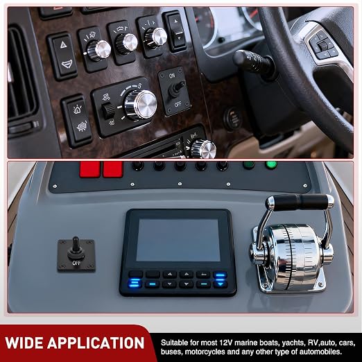 Nilight Heavy Duty Toggle Switch Waterproof 2 Pin 2 Position ON Off SPST 12V DC 30A with Mounting Panel and Weatherproof Cap Cover for Auto Car Marine Boat Automotive