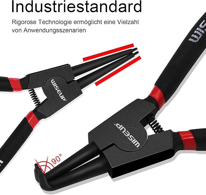 WISEUP Snap Ring Pliers Set, Heavy Duty 4PCS-7 inch Circlip Pliers Kit