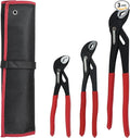 HighFree 3PCS Water Pump Pliers Set 7Inch, 10Inch, 12Inch, Tongue and Groove Pliers Set Quick Adjustment by Pressing and Sliding Grips Any Shaped Object